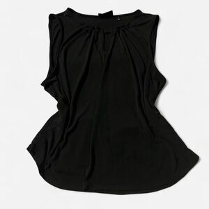 7th Avenue Design Studio NY&Co Black Sleeveless Blouse, Keyhole Accent, Sz XL
